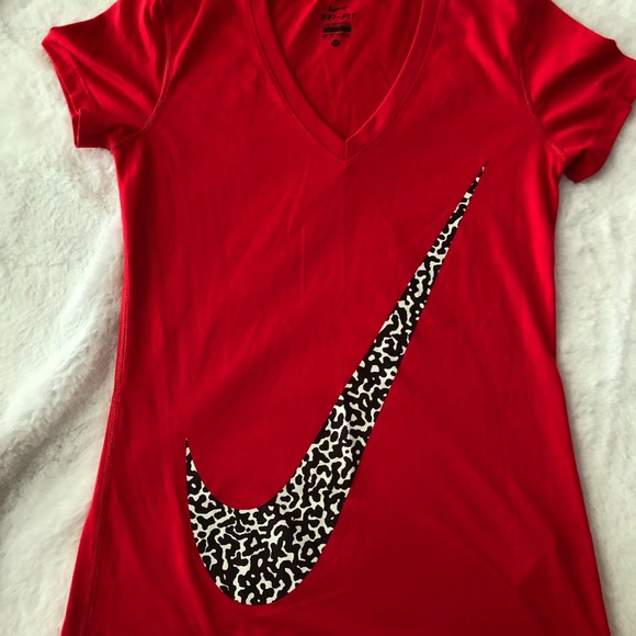 red dri fit shirt womens